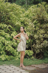 Vegan silk slip mini