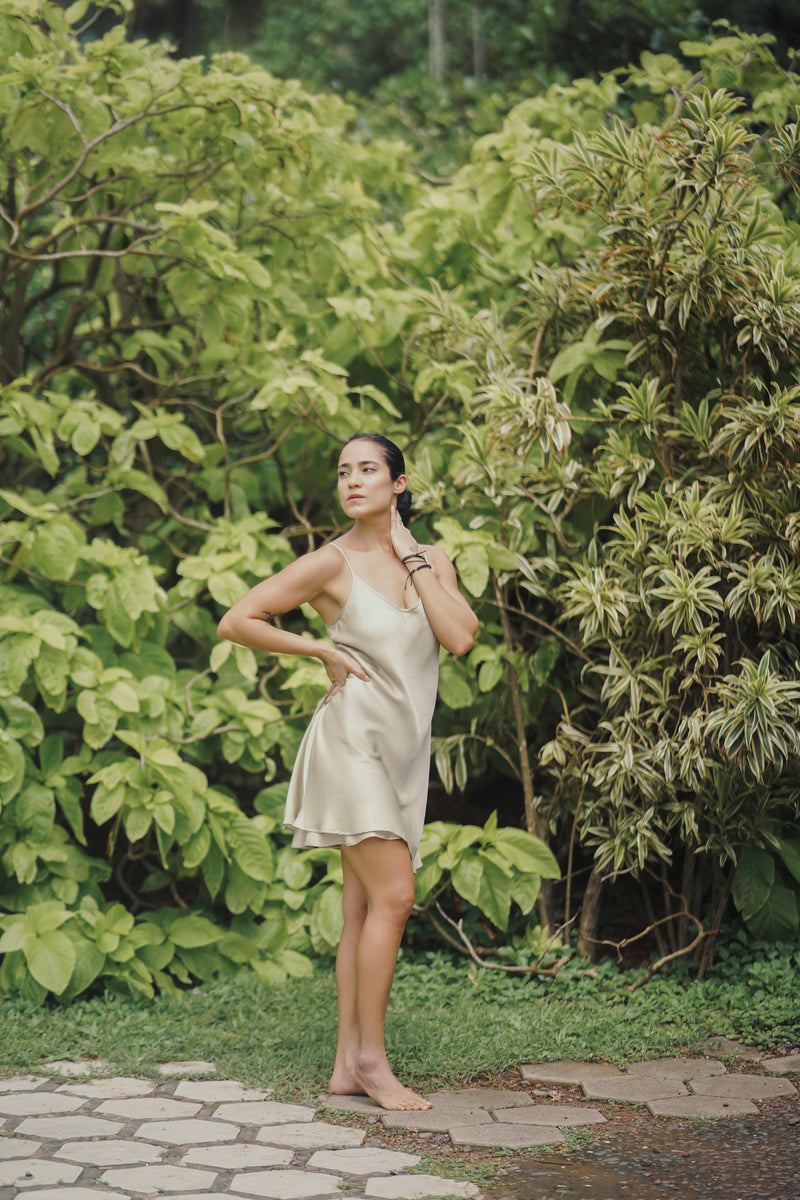 Vegan silk slip mini