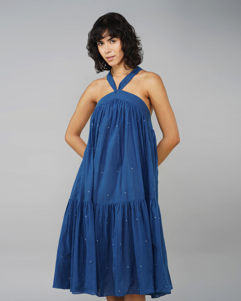 Indigo cross back dress