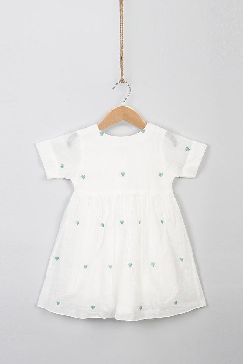 TM Green hearts button down frock