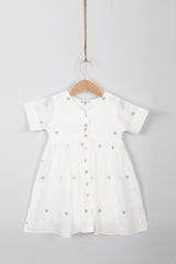 TM Green hearts button down frock