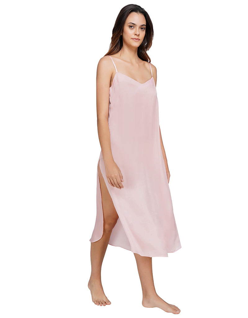 Beetle Pink Organic Cupro Slip Dress