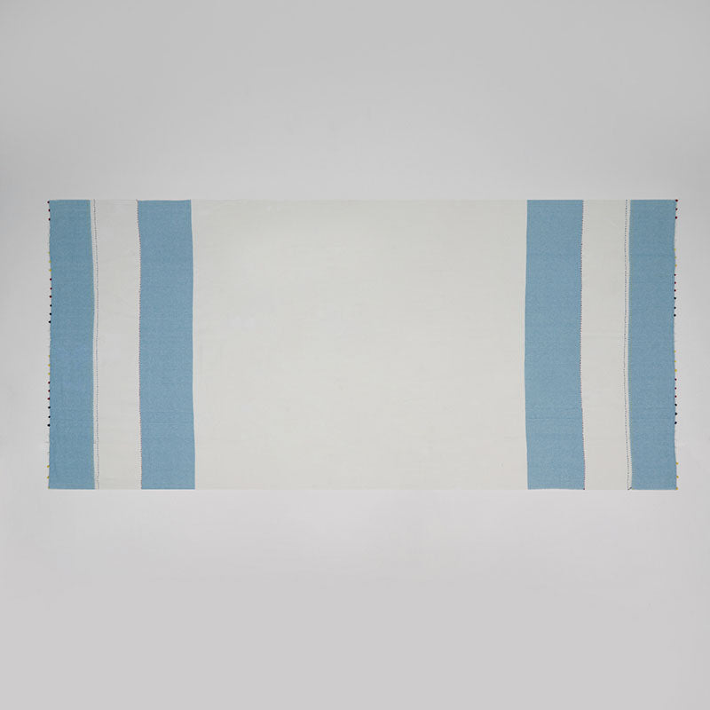 Large Handloom Towel Blue & White