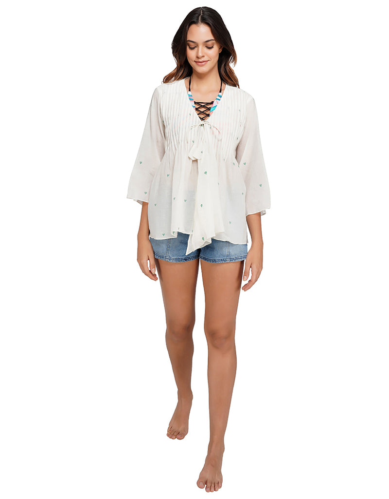 Pintuck trademark overlay top